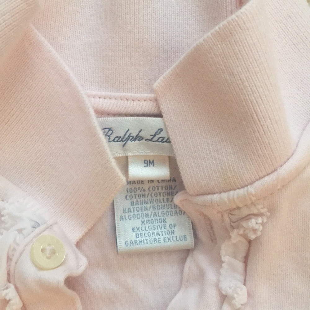 Light pink ruffle bottom romper. Ralph Lauren - Picture 2 of 3
